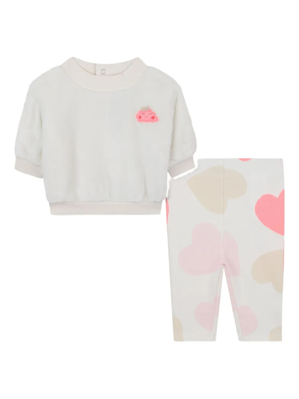 Billieblush Top en legging met hartprint Wit