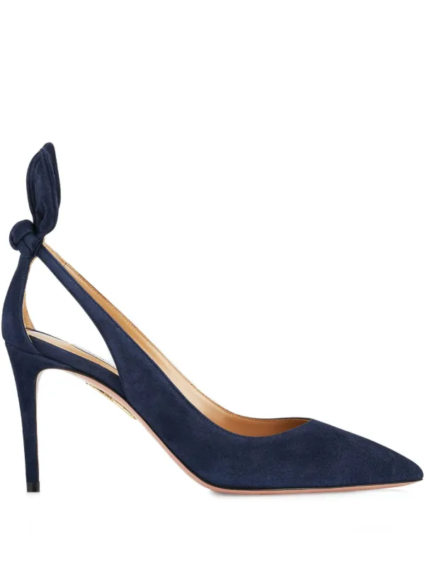 Aquazzura 85mm Bow-tie Pumps in Blue