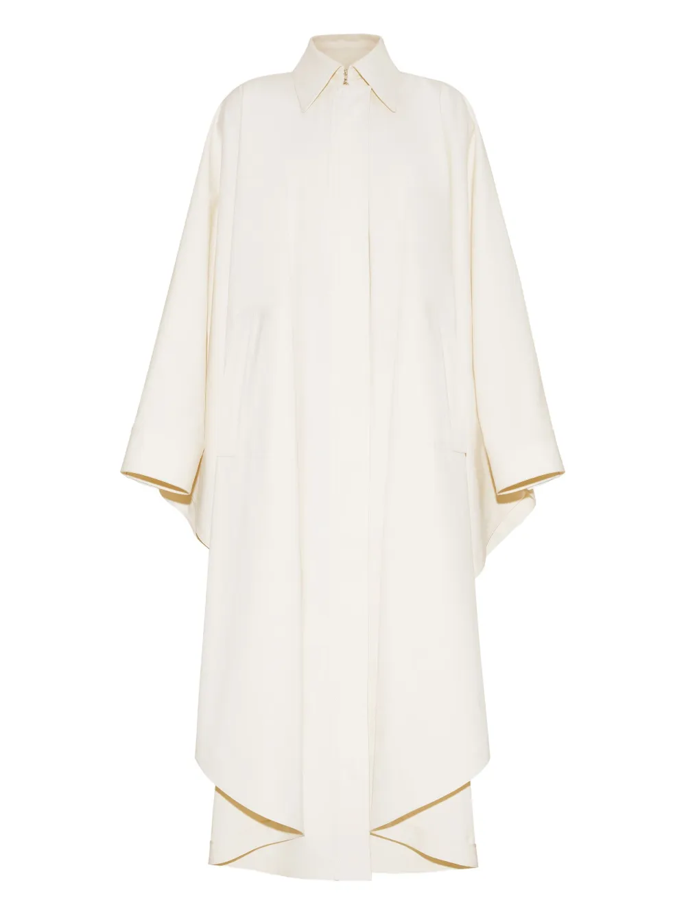 Adam Lippes poncho de sarga y algodón | blanco | Image 1