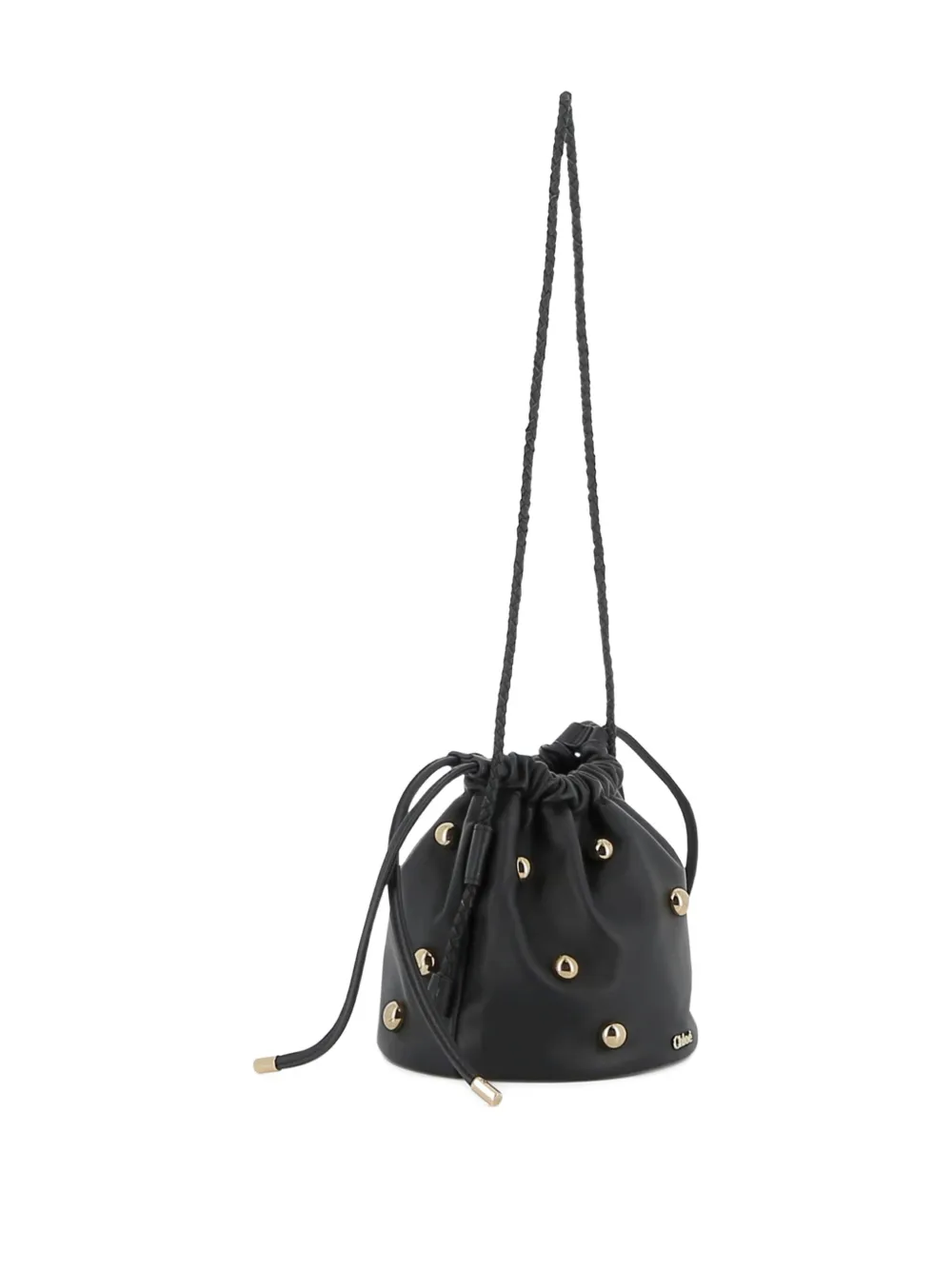 Chloé Kids Leren tas met trekkoord Zwart