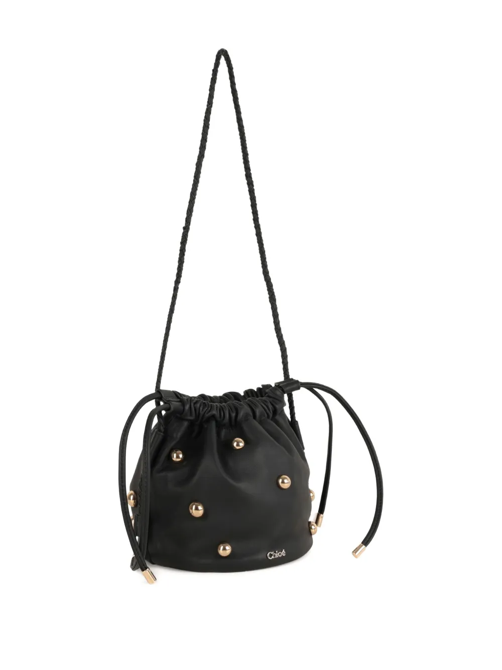Chloé Kids Leren tas met trekkoord Zwart