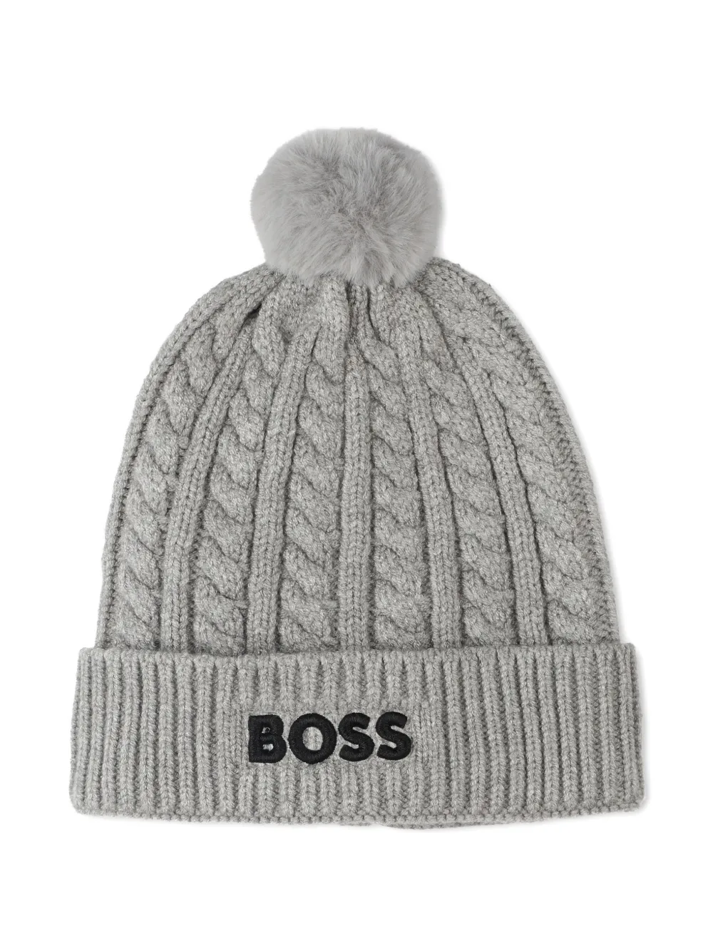 BOSS Kidswear Kabelgebreide muts Grijs