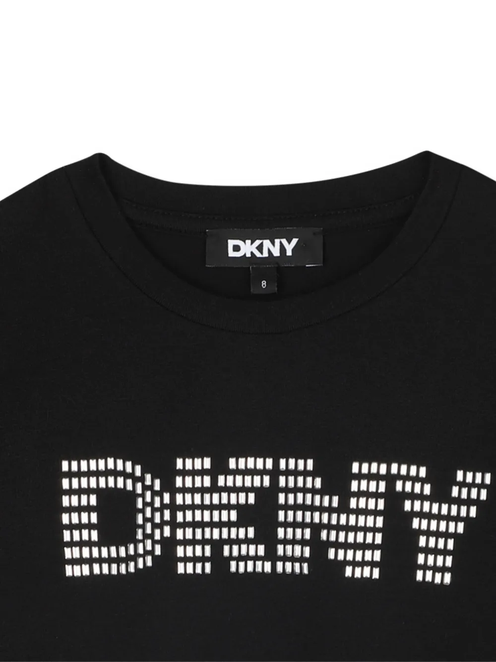 Dkny Kids T-shirt met logo van studs en lange mouwen Zwart