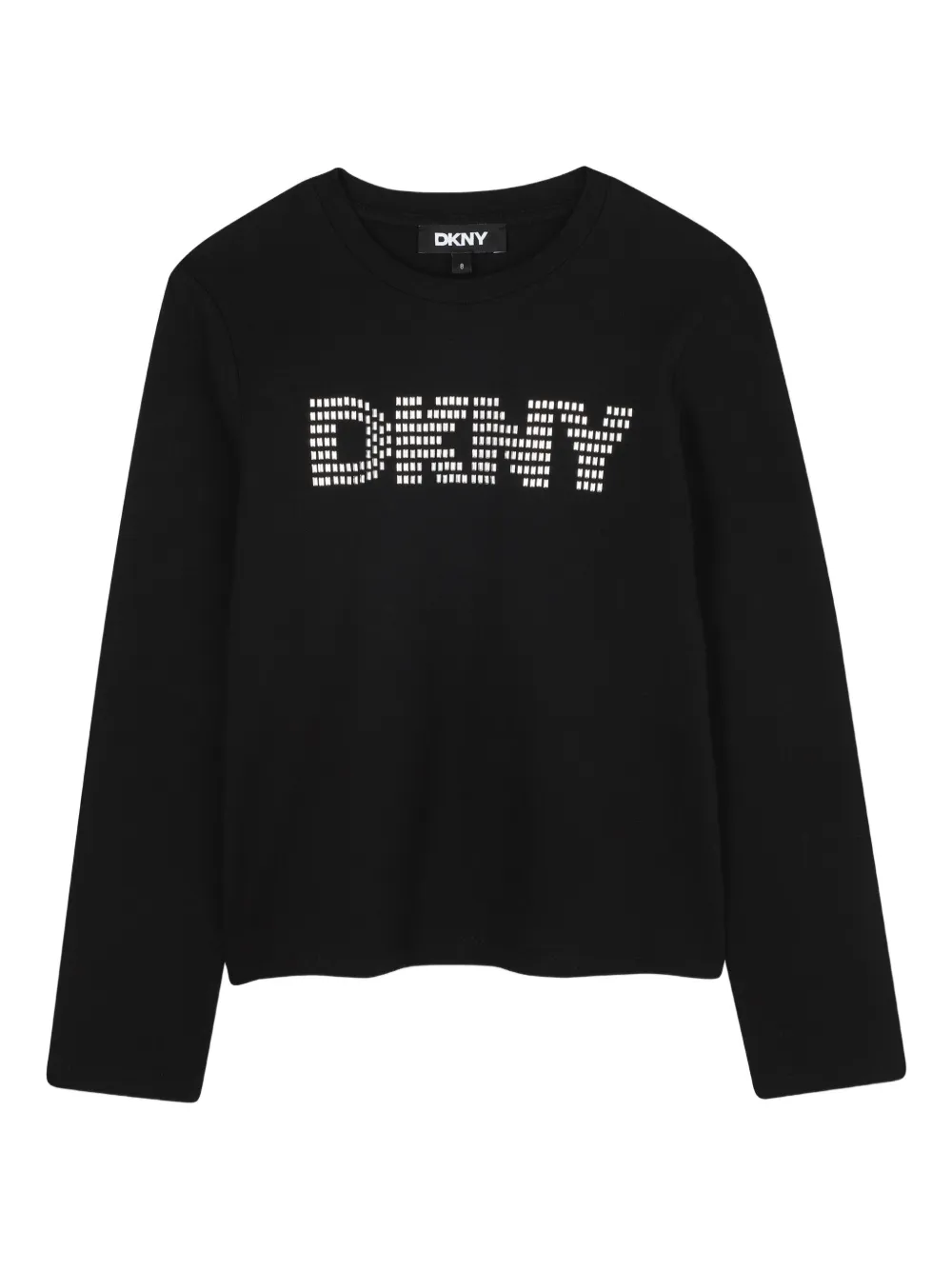 Dkny Kids T-shirt met logo van studs en lange mouwen Zwart