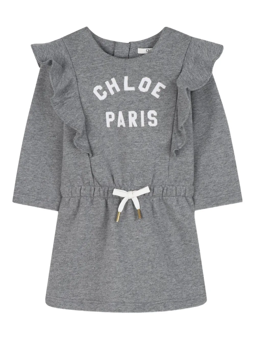 Chloé Kids Jurk met logoprint Grijs