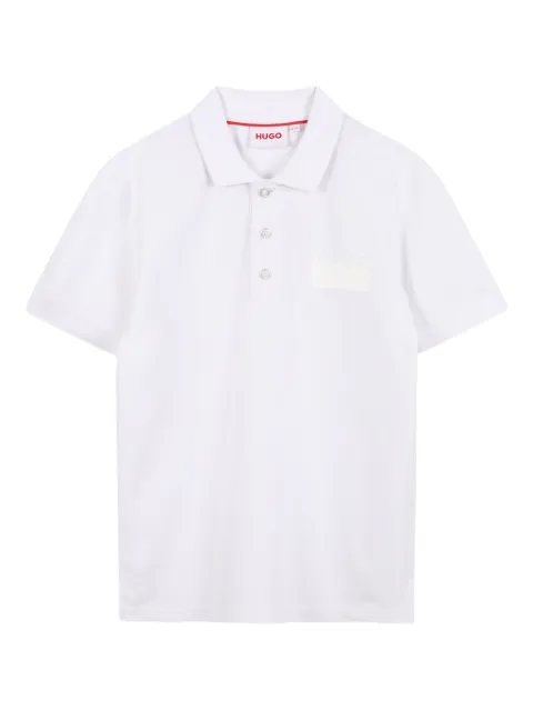 HUGO KIDS logo-embroidered polo shirt