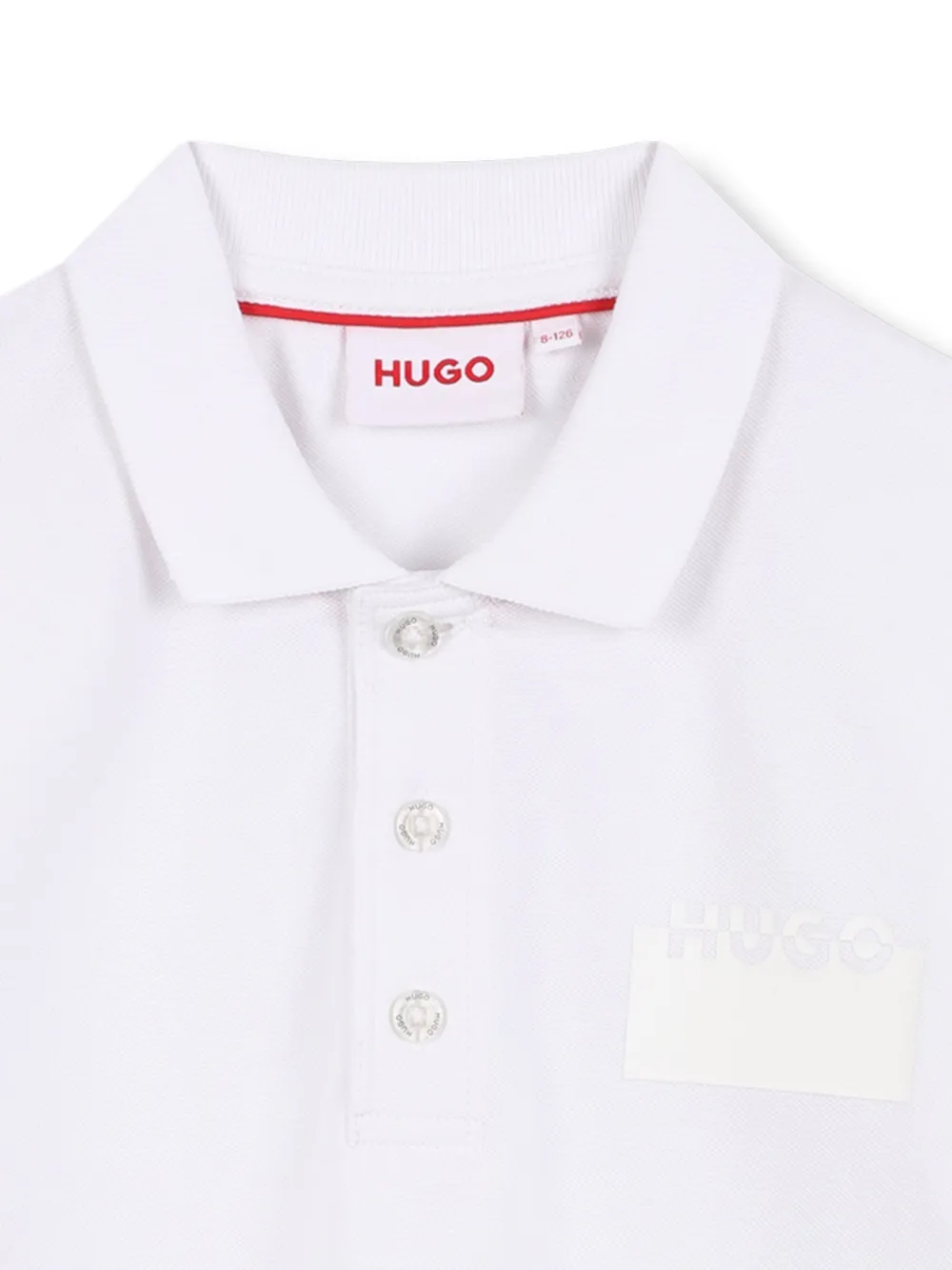 HUGO KIDS Poloshirt met geborduurd logo Wit