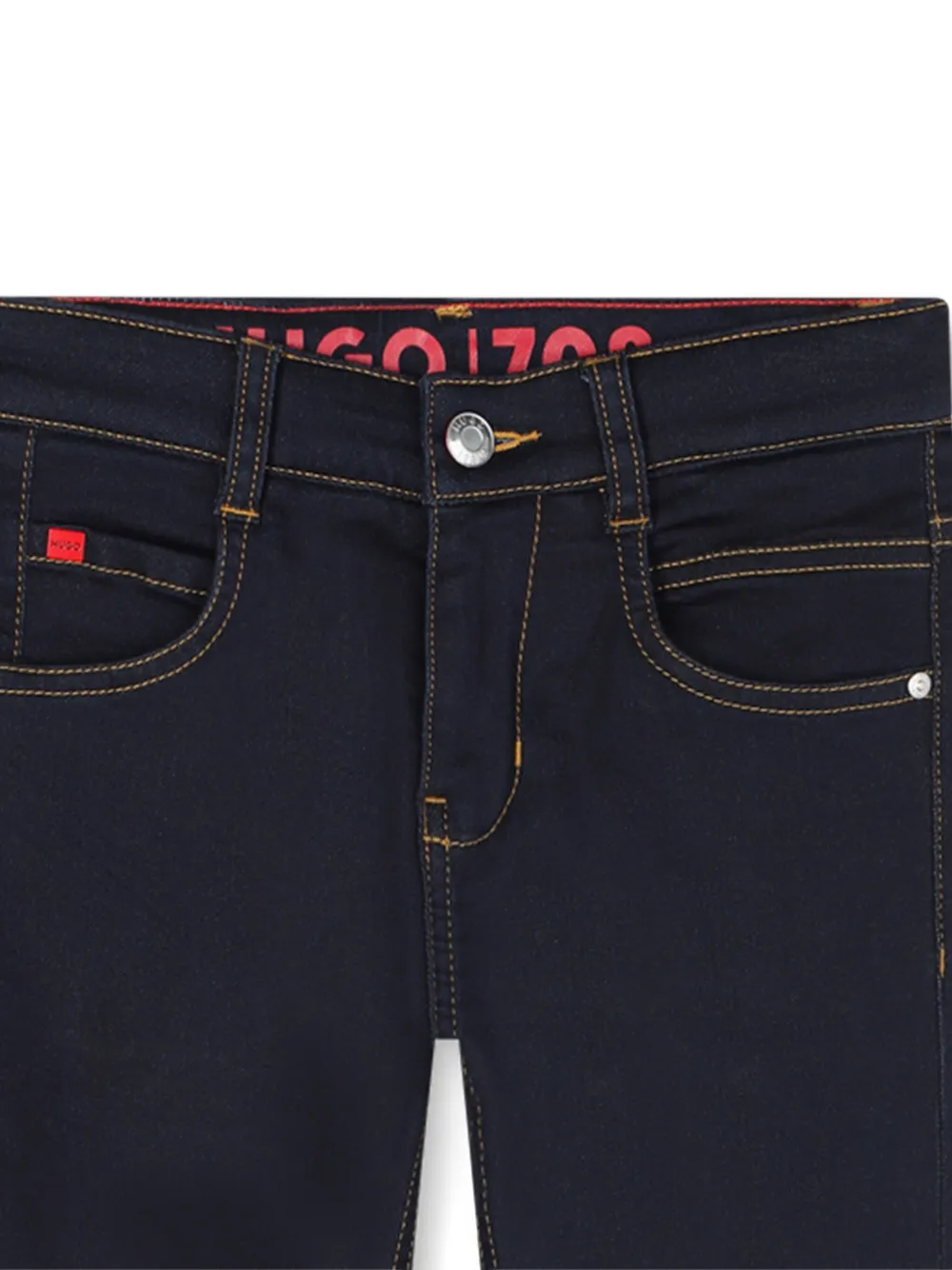 HUGO KIDS Jeans met logopatch Blauw