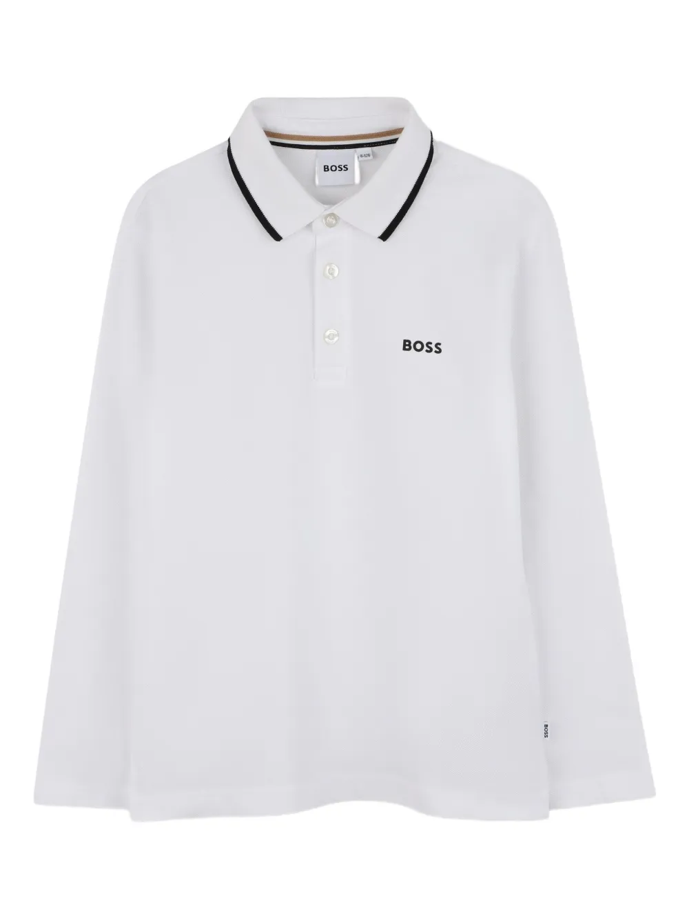 BOSS Kidswear Poloshirt met lange mouwen Wit
