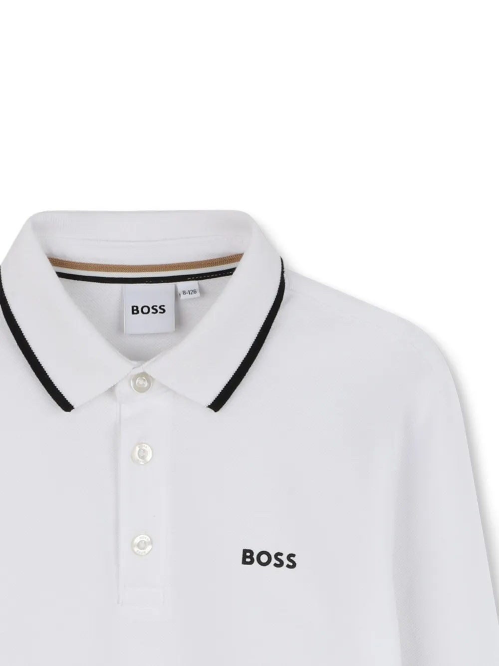 BOSS Kidswear Poloshirt met lange mouwen Wit