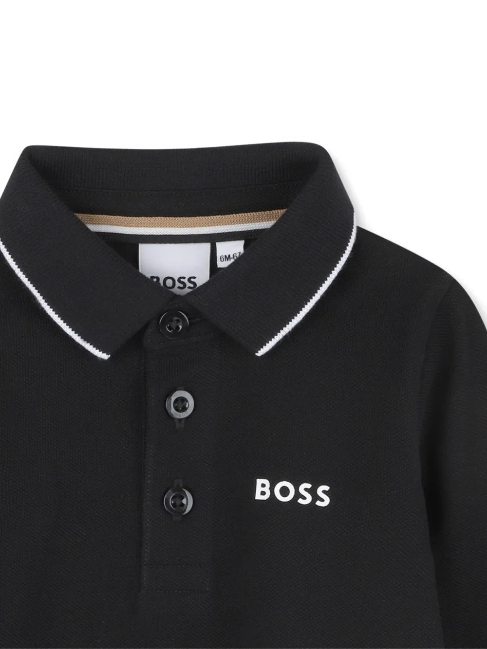 BOSS Kidswear Poloshirt met lange mouwen Zwart