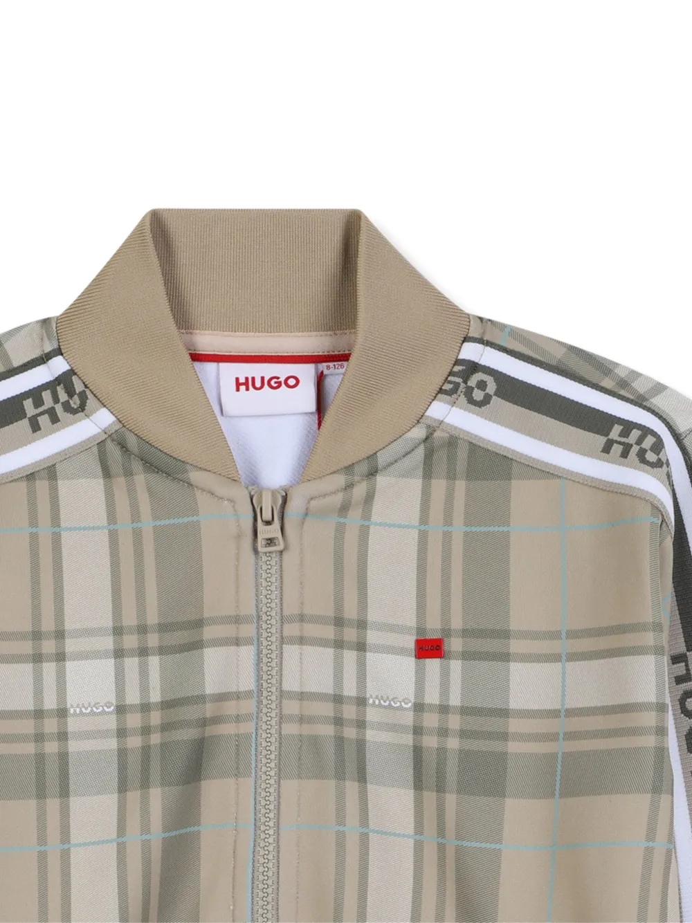 HUGO KIDS Geruite sweater met rits Beige