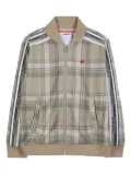 HUGO KIDS plaid zip-up sweatshirt - Neutrals