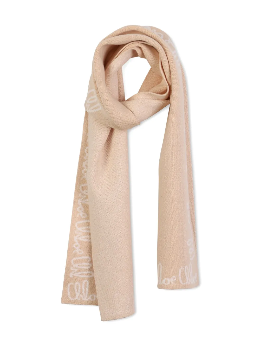 Chloé Kids Sjaal met logoprint Beige