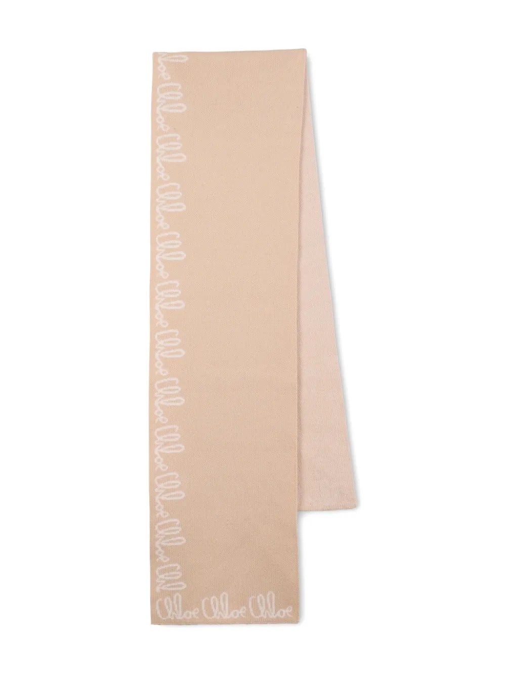 Chloé Kids Sjaal met logoprint - Beige