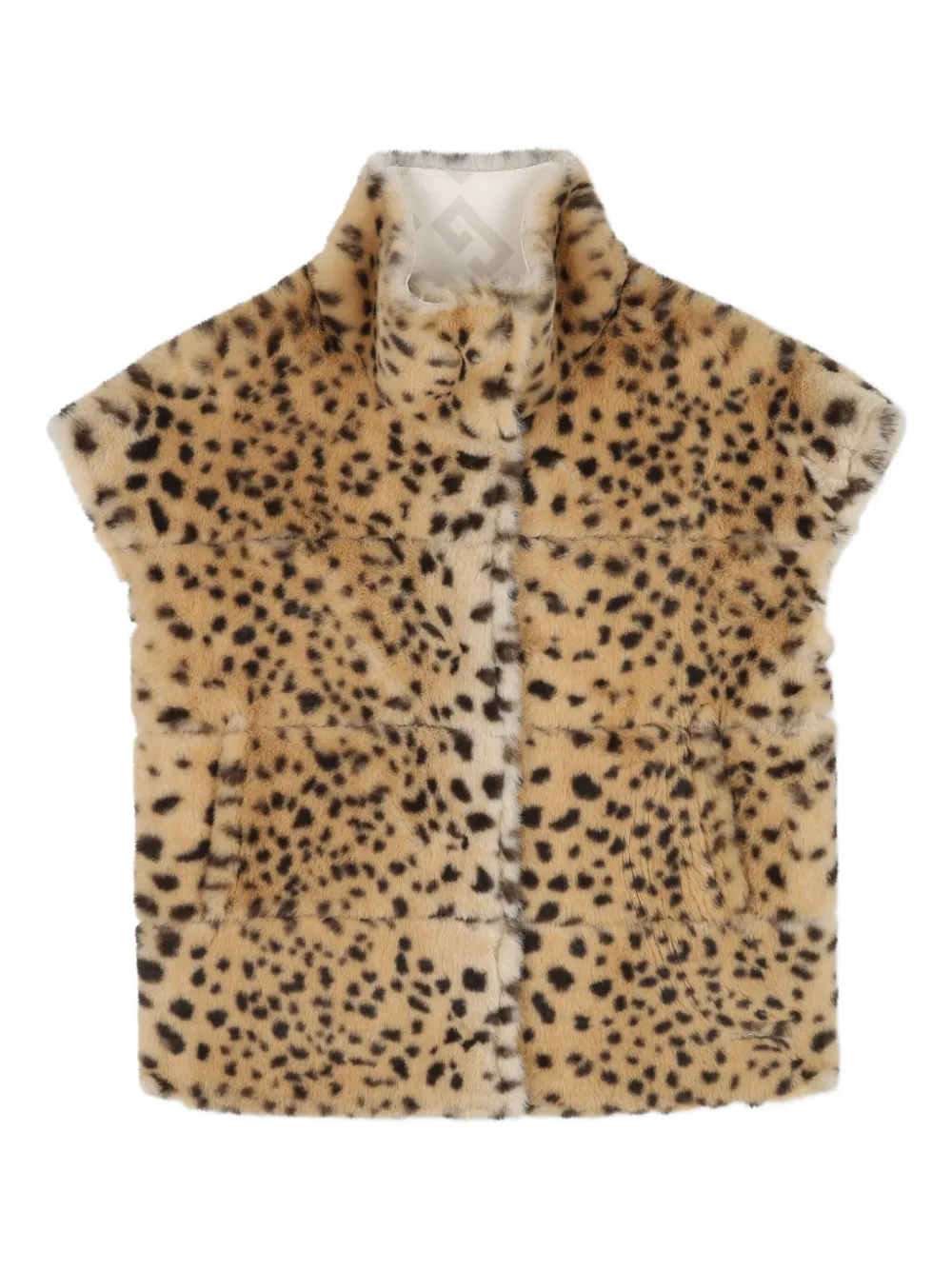 Givenchy Kids Gilet van imitatiebont met luipaardprint Beige