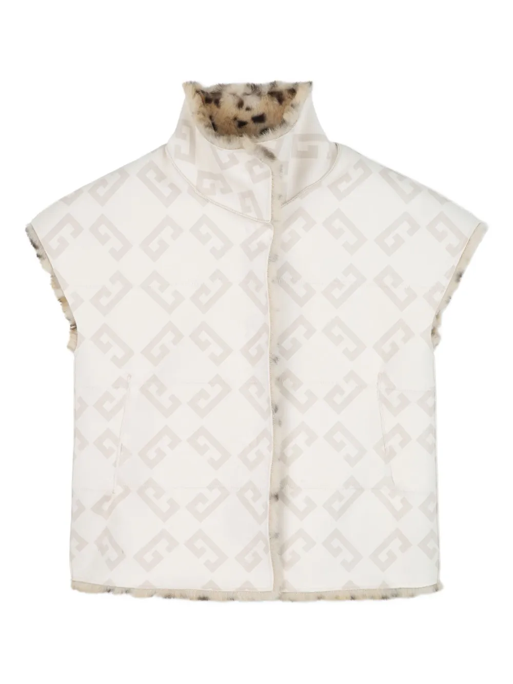 Givenchy Kids Gilet van imitatiebont met luipaardprint Beige