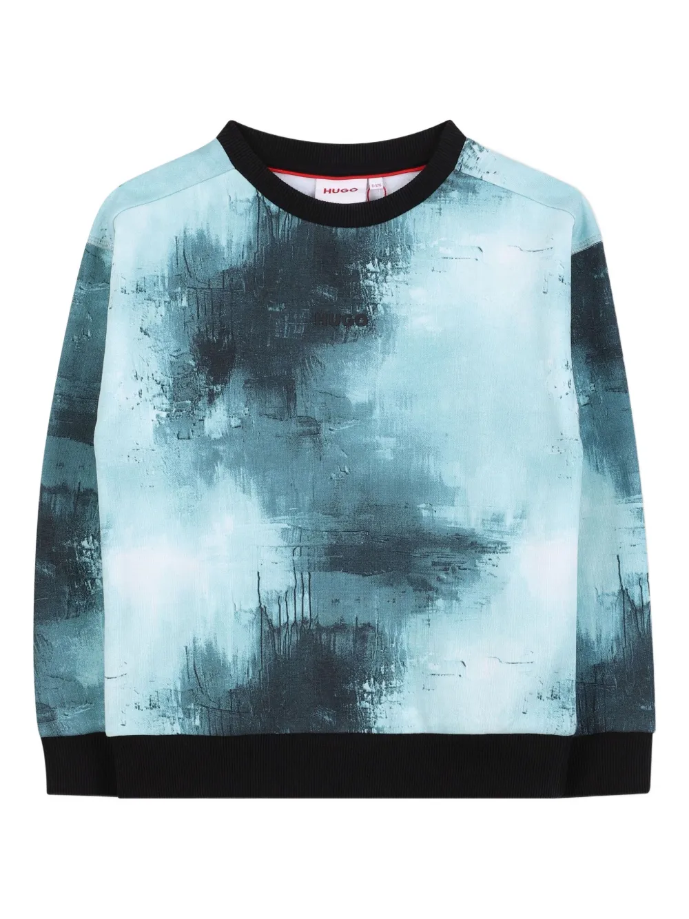 HUGO KIDS Sweater met abstracte print Blauw