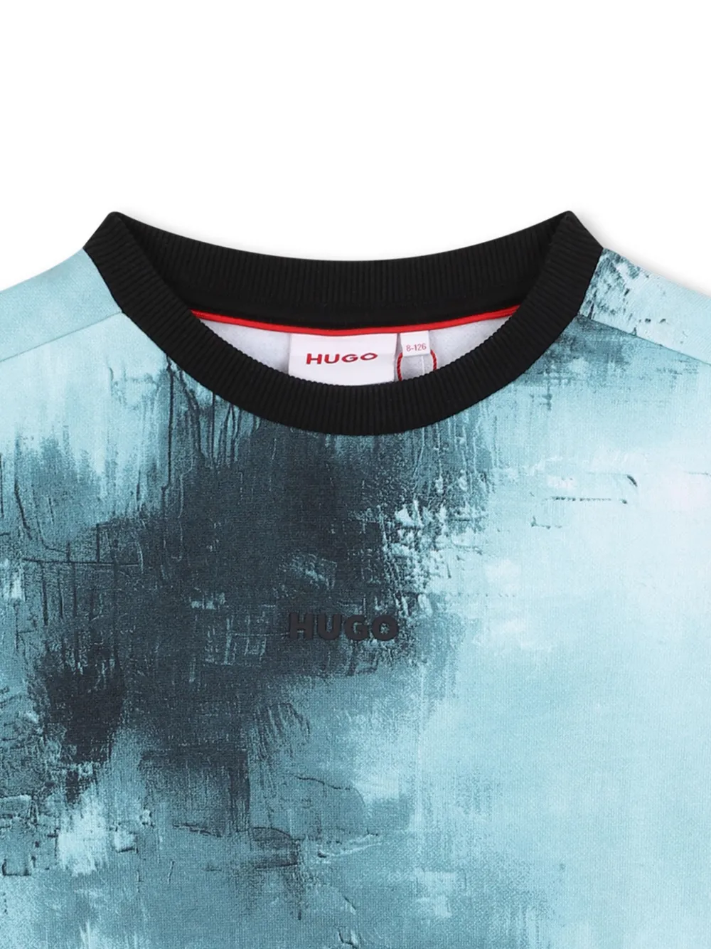 HUGO KIDS Sweater met abstracte print Blauw