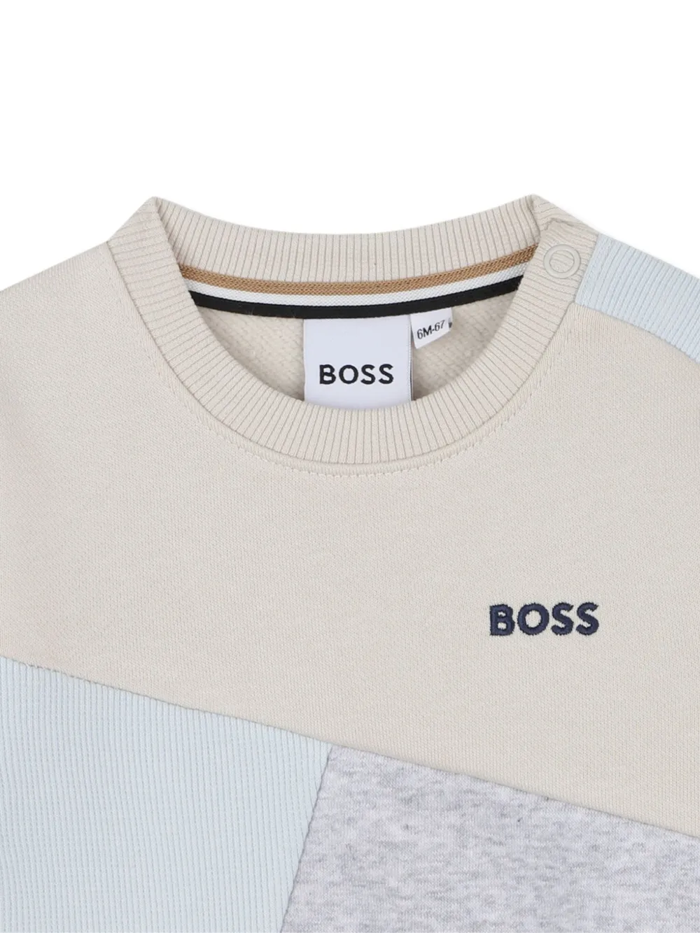 BOSS Kidswear Sweater met colourblocking Beige