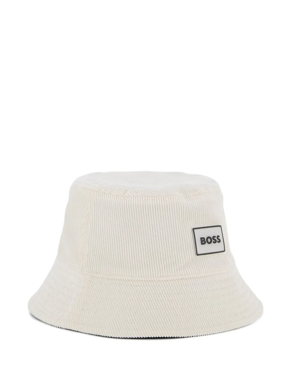 BOSS Kidswear Geribbelde vissershoed Wit