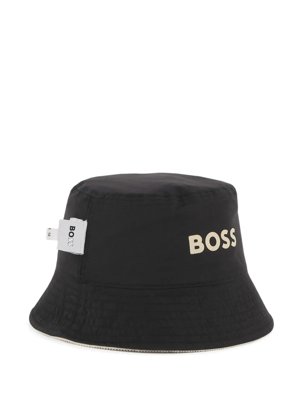 BOSS Kidswear Geribbelde vissershoed Wit