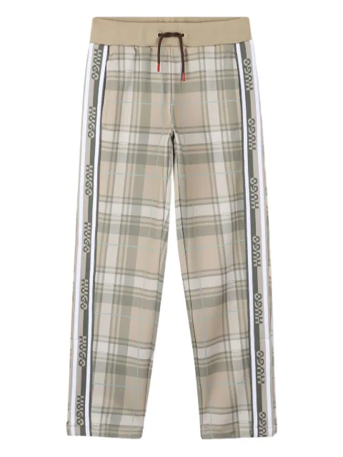 HUGO KIDS plaid drawstring trousers