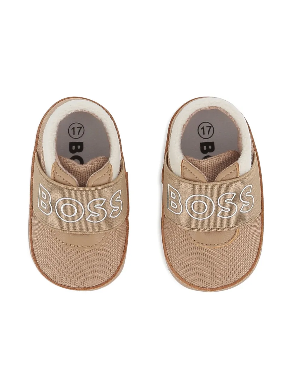 BOSS Kidswear logo-strap pre-walkers Brown