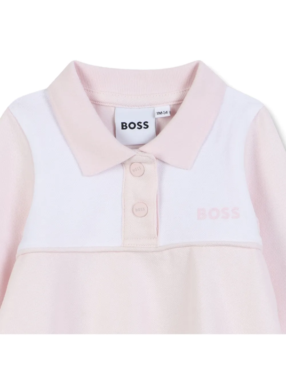 BOSS Kidswear Jurk met colourblocking en polokraag Roze