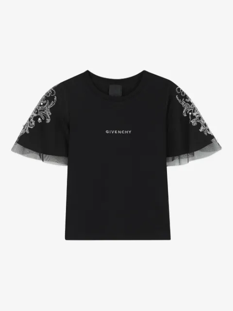 Givenchy Kids T-shirt con maniche in tulle