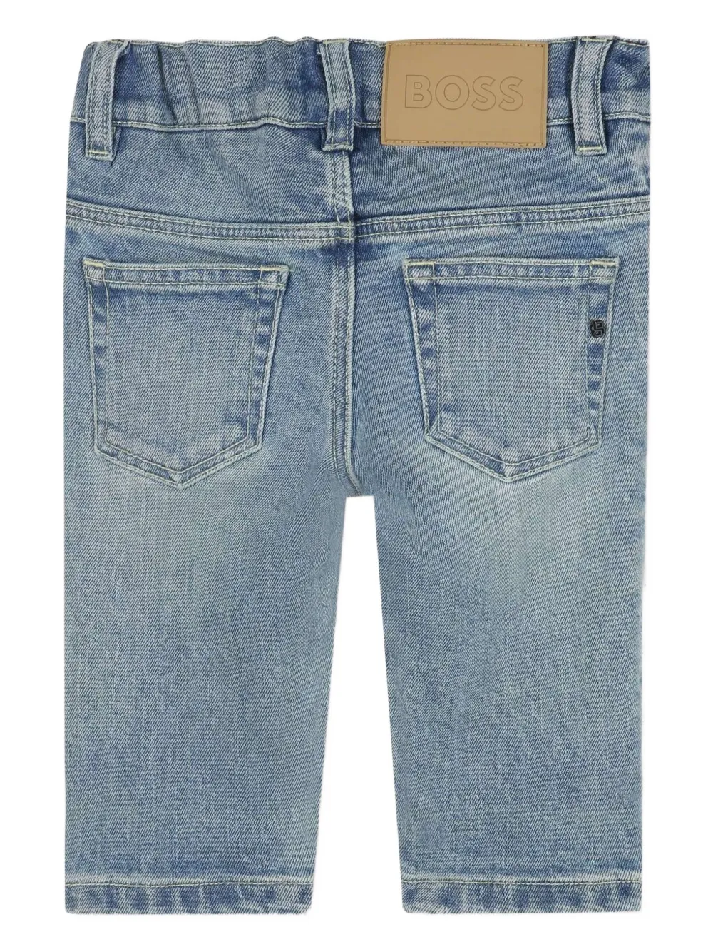 BOSS Kidswear Jeans met logopatch Blauw