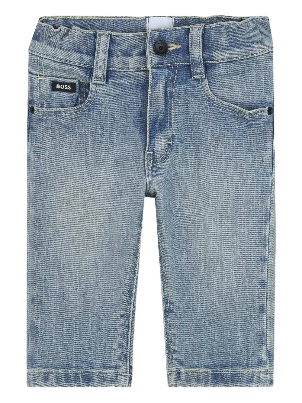 BOSS Kidswear Jeans met logopatch Blauw