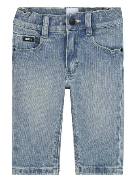 BOSS Kidswear logo-patch jeans