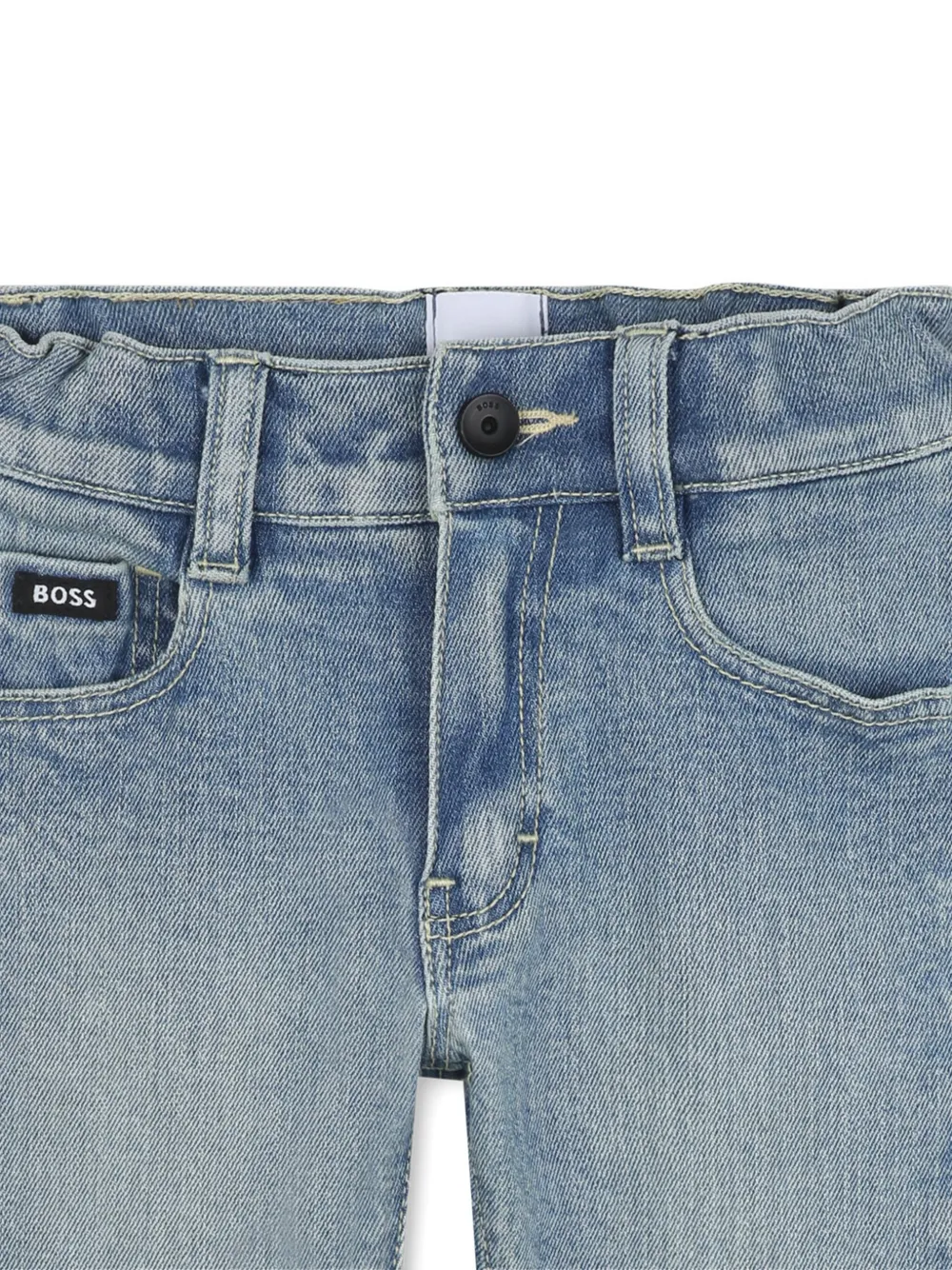 BOSS Kidswear Jeans met logopatch Blauw