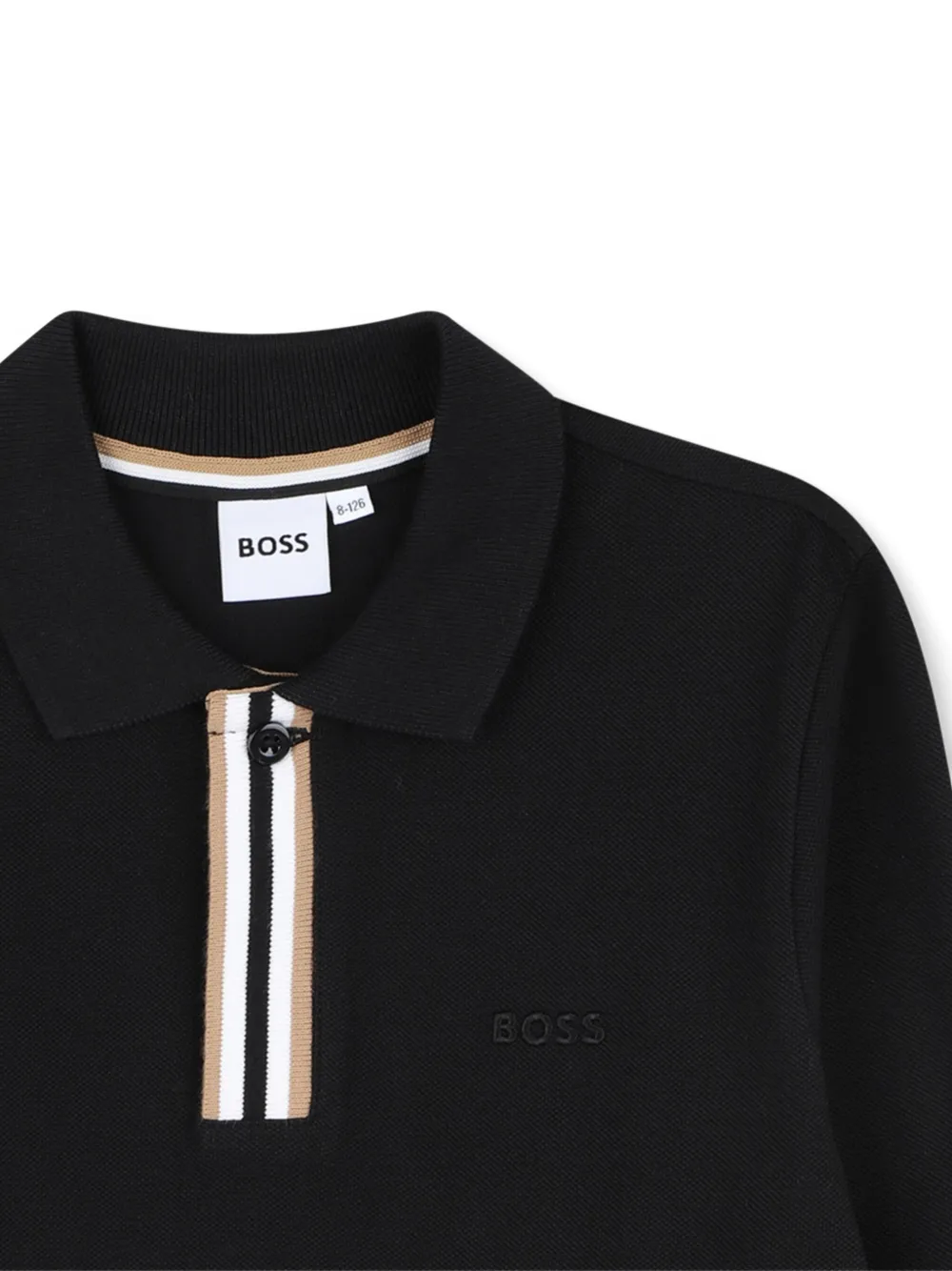 BOSS Kidswear Poloshirt met lange mouwen Zwart