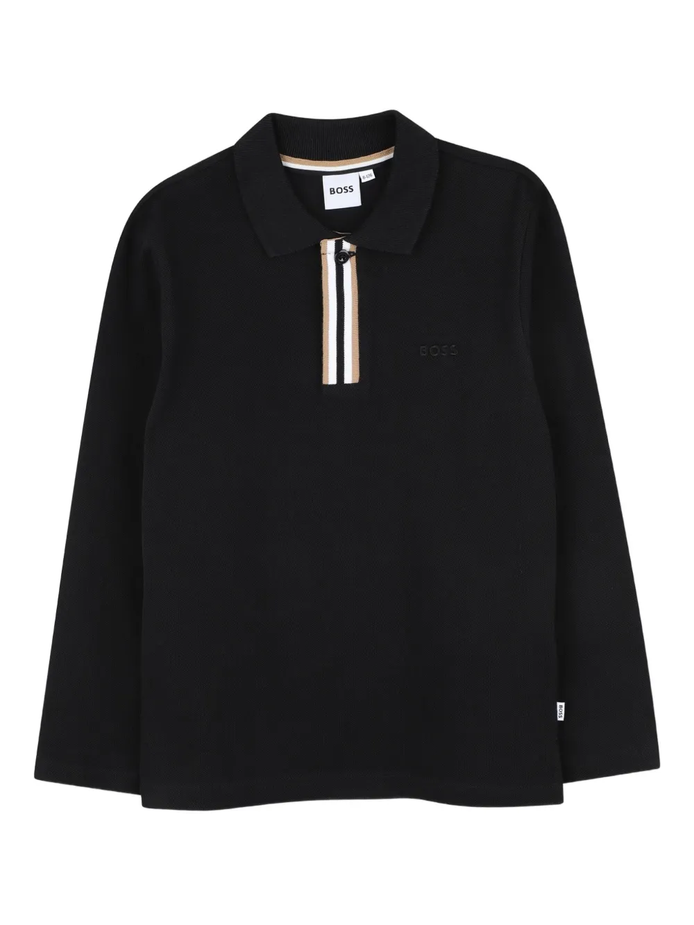 BOSS Kidswear Poloshirt met lange mouwen Zwart