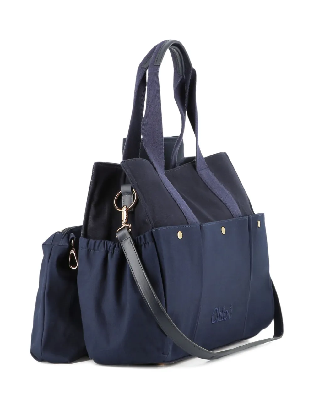 Chloé Kids Luiertas met geborduurd logo Blauw