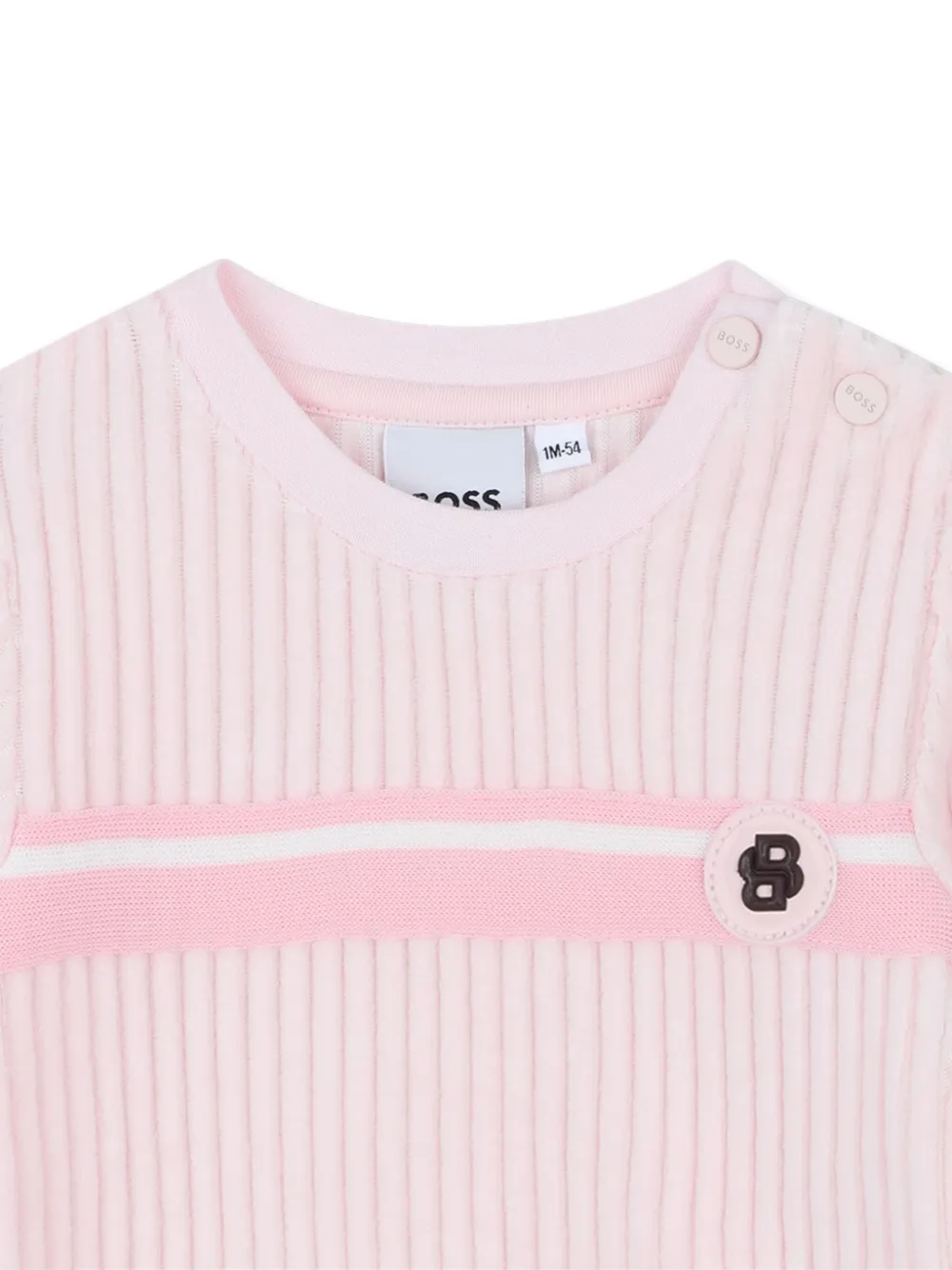 BOSS Kidswear Geribbelde sweaterjurk Roze
