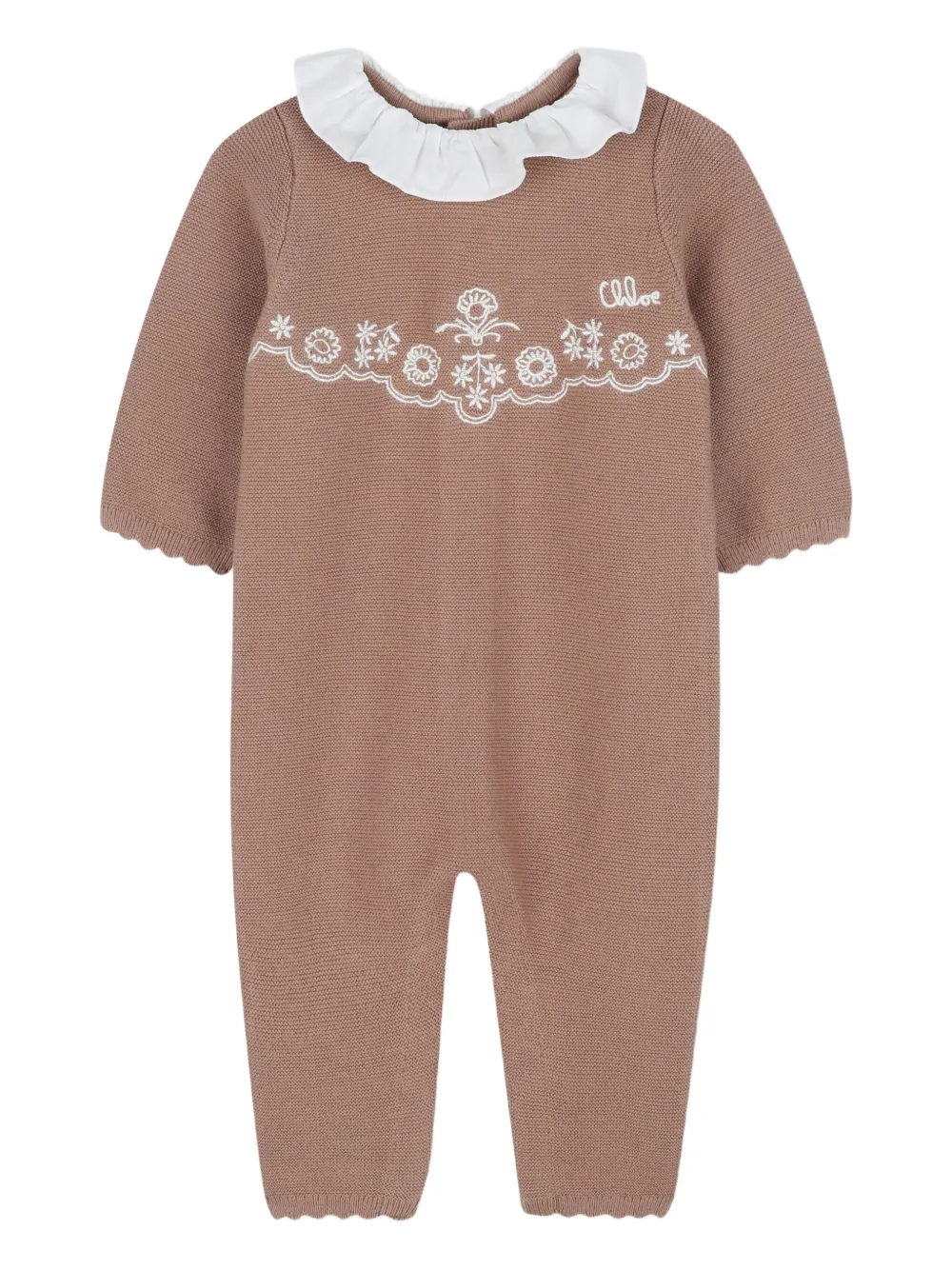Chloé Kids Babypakje set met geborduurd logo Bruin