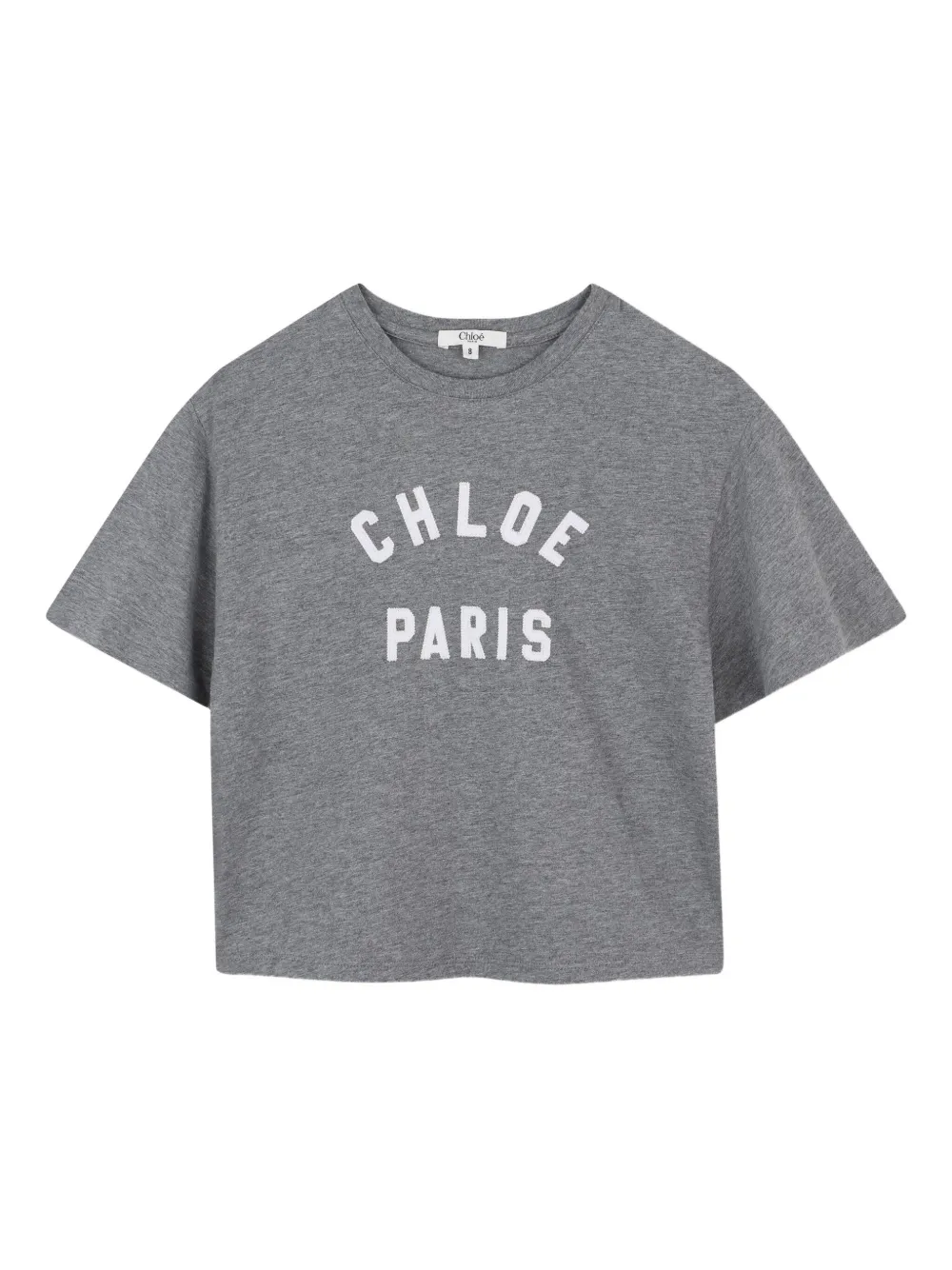Chloé Kids Cropped T-shirt met logoprint Grijs