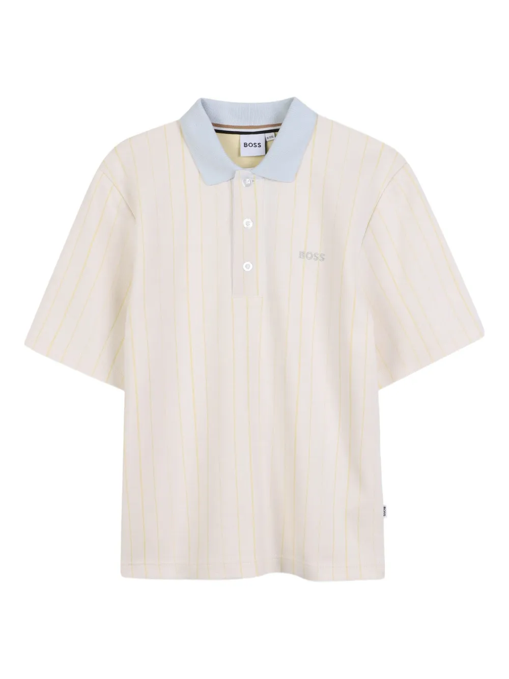 BOSS Kidswear Gestreept poloshirt Wit