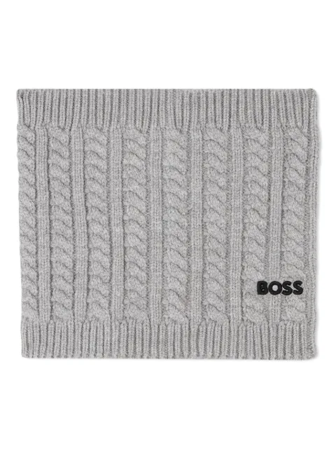 BOSS Kidswear cable-knit neck warmer