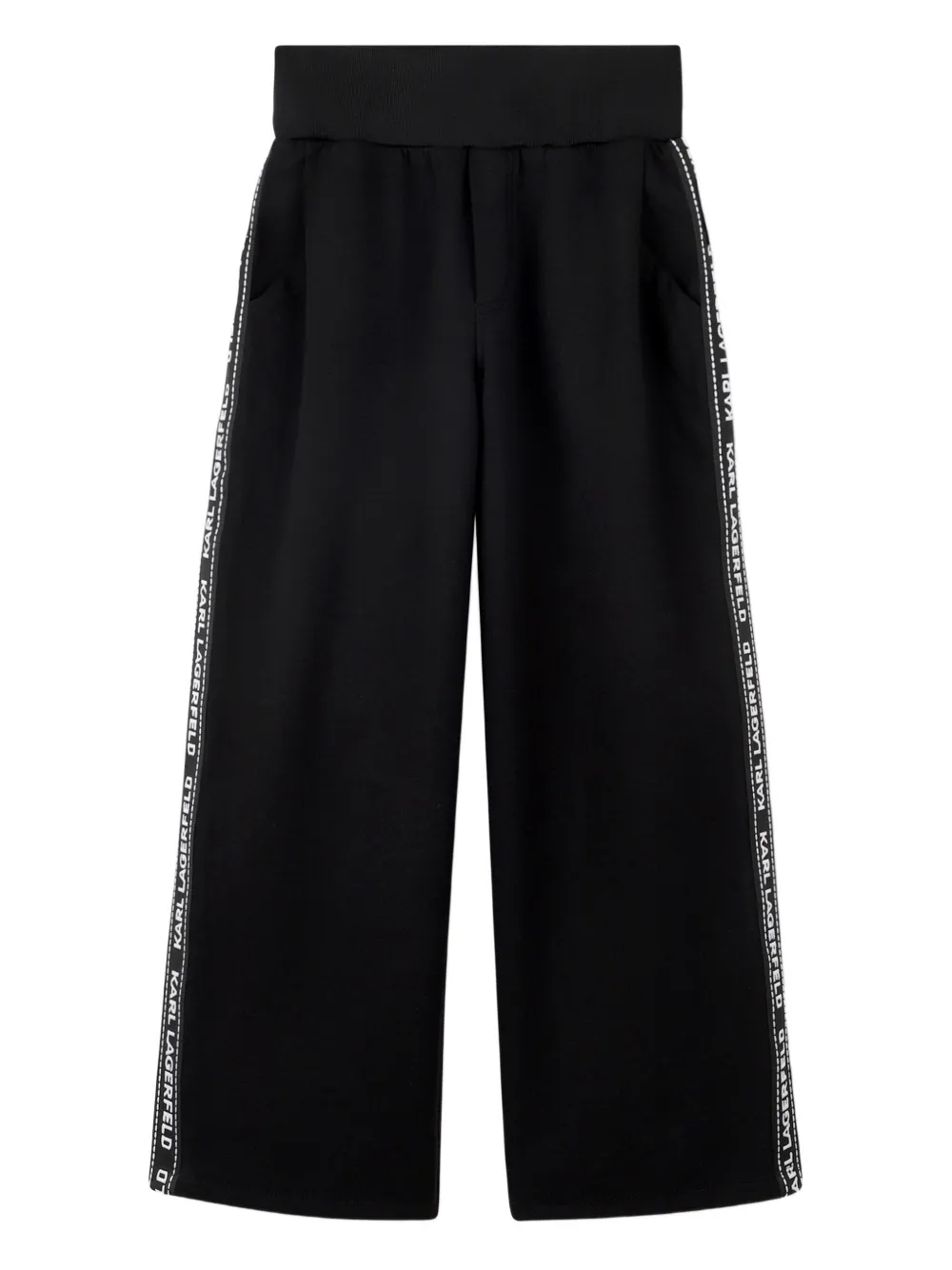 Karl Lagerfeld Kids Broek met streepdetail Zwart