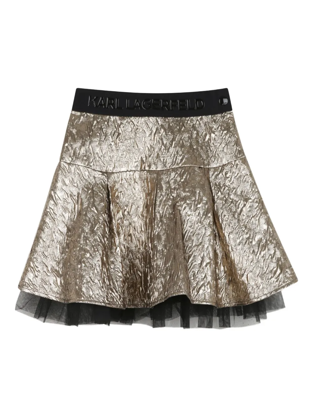 Karl Lagerfeld Kids Metallic rok met gekreukt effect Goud