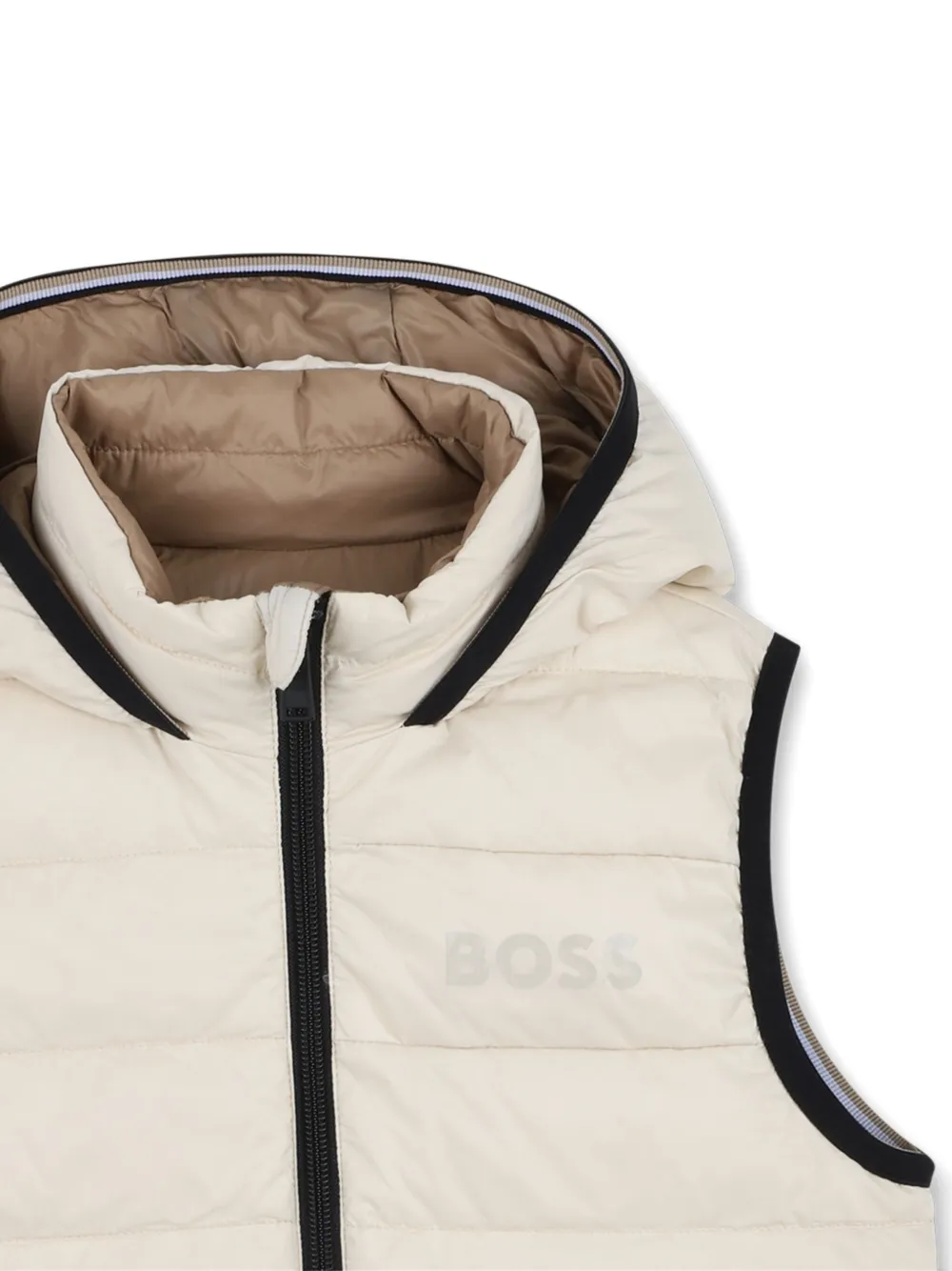 BOSS Kidswear Bodywarmer met capuchon Beige