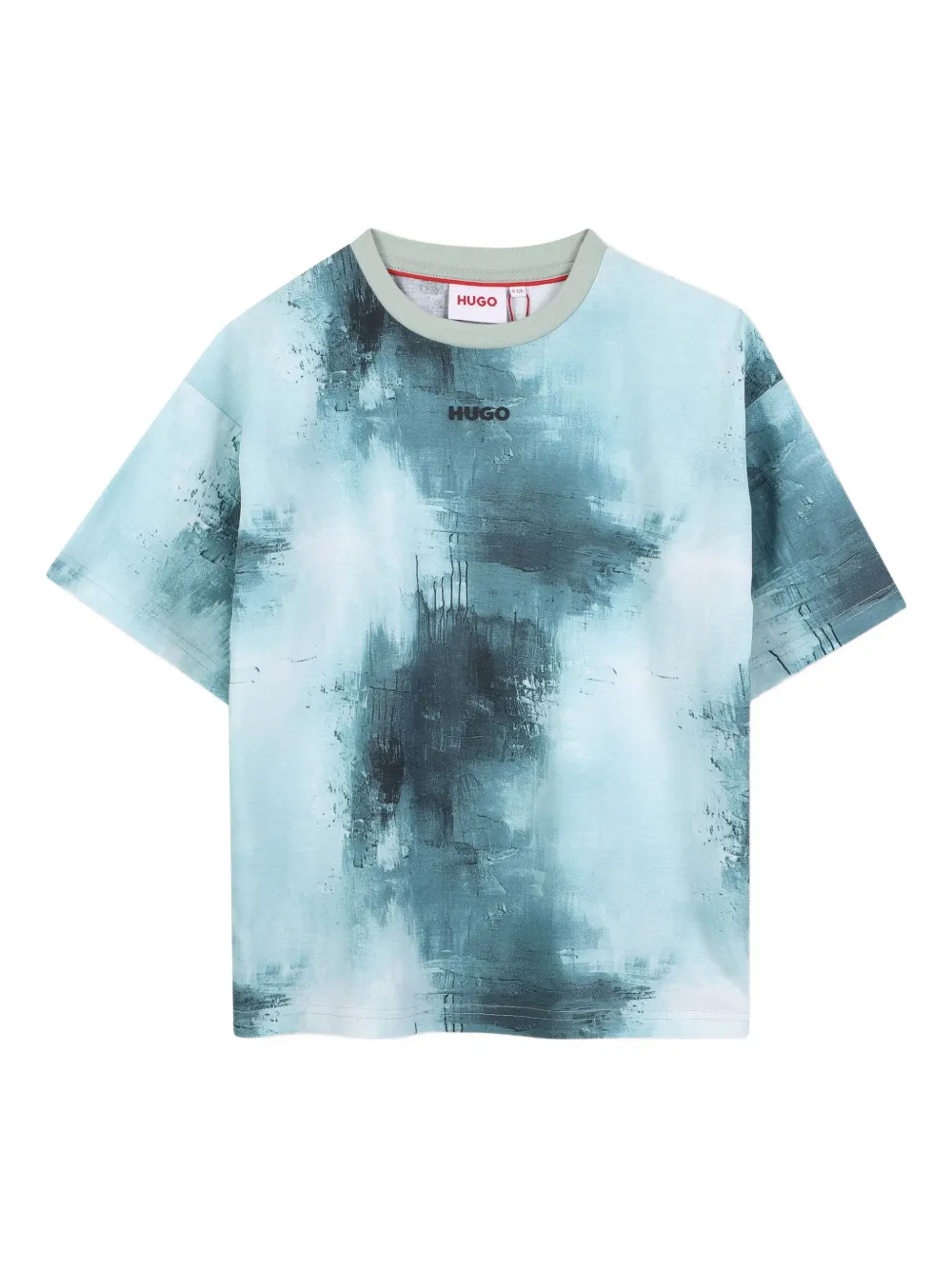 HUGO KIDS T-shirt met abstracte print Blauw