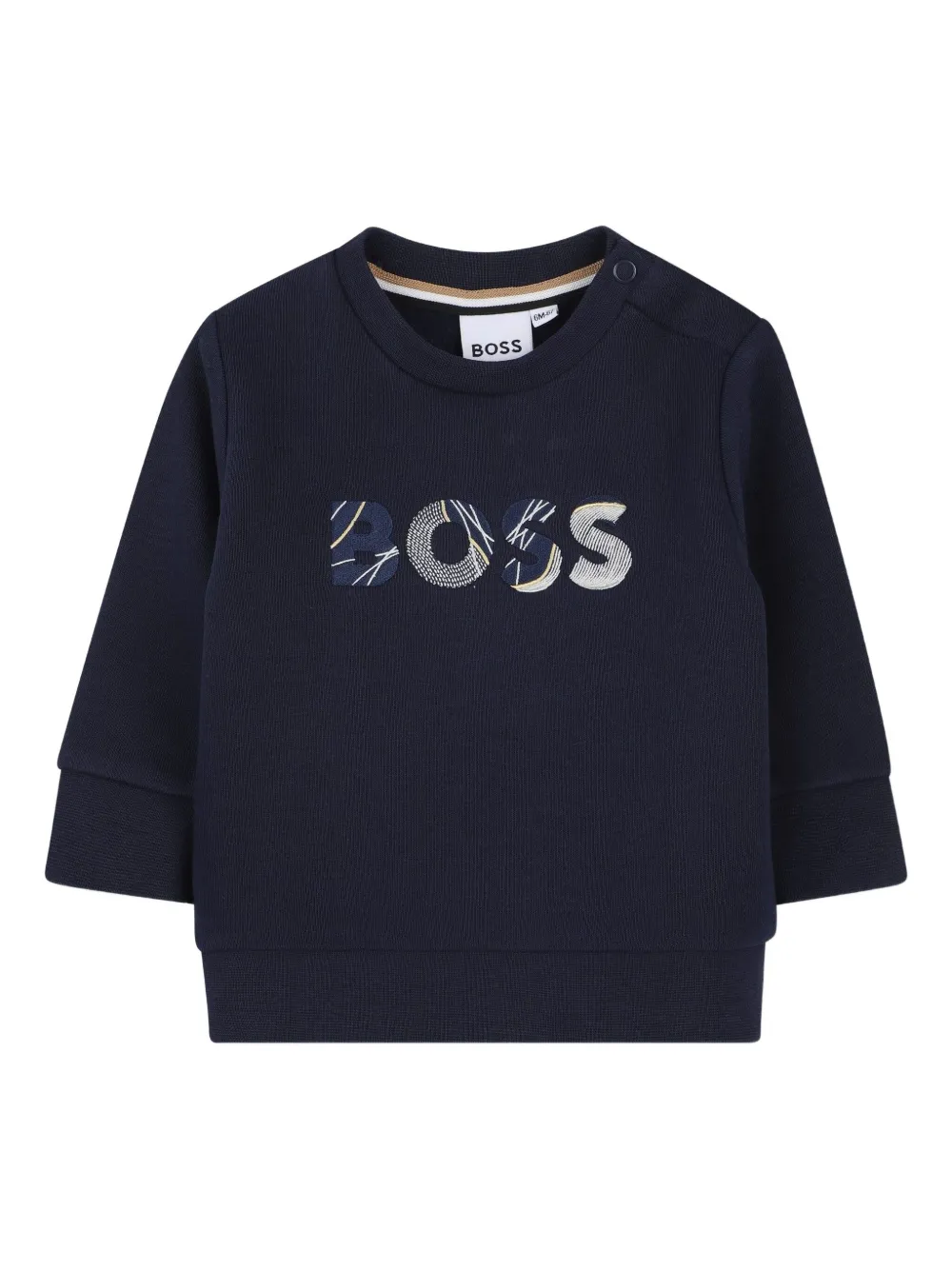 BOSS Kidswear Sweater met logopatch Blauw