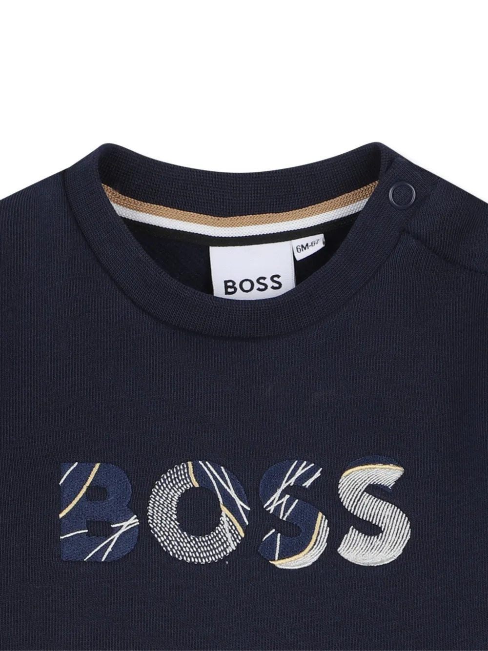 BOSS Kidswear Sweater met logopatch Blauw