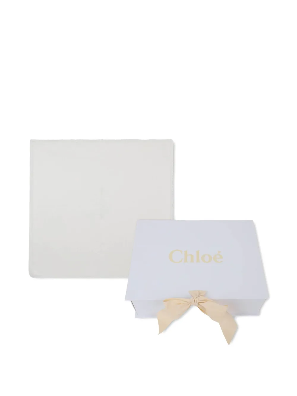 Chloé Kids Deken met geborduurd logo Beige
