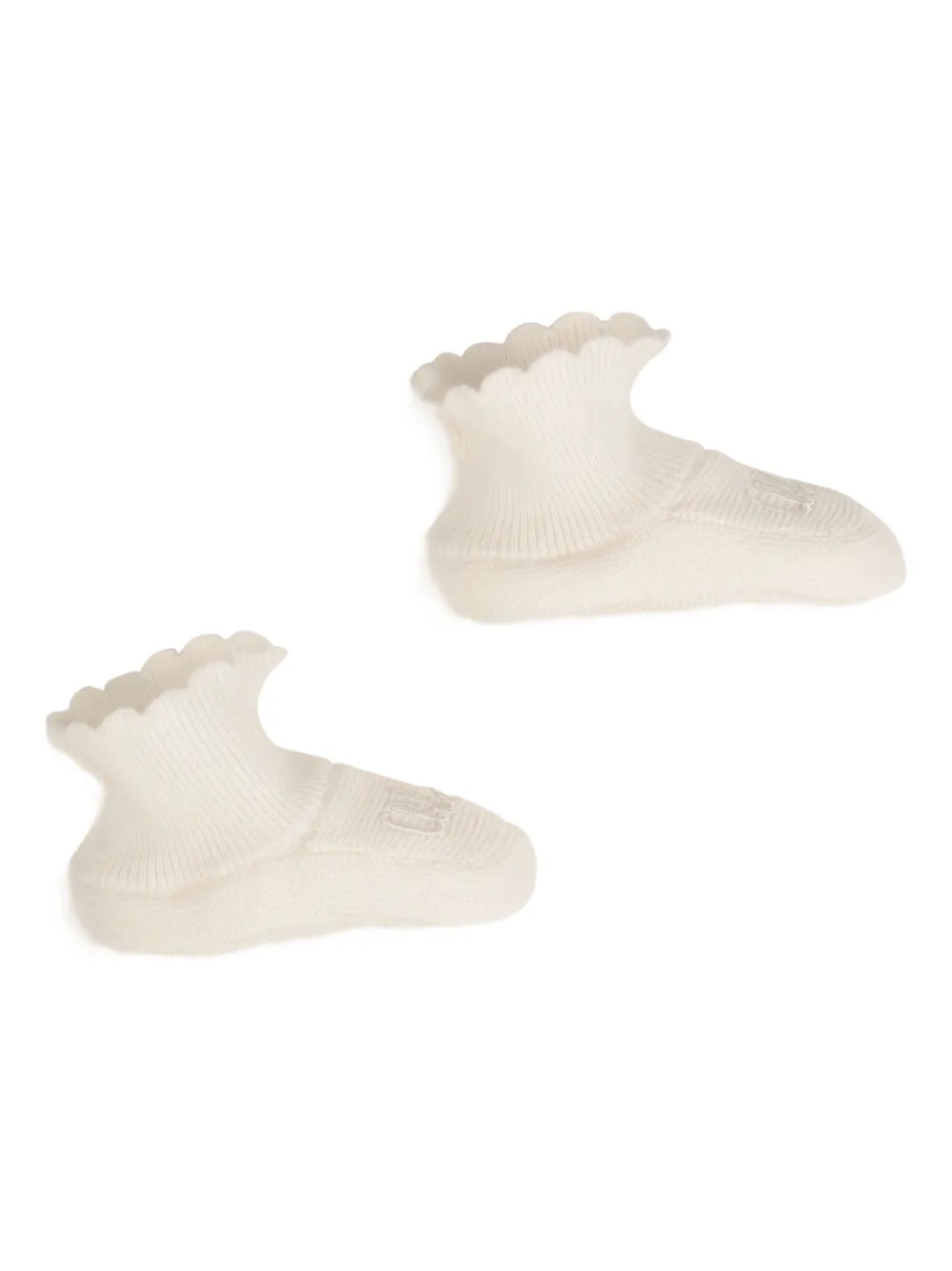 Chloé Kids Gebreide muts met gewelfde afwerking Beige